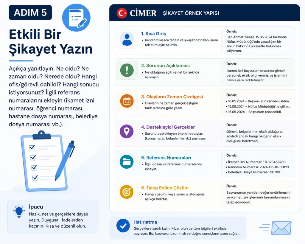 Adım 5: Etkili Bir Şikayet Yazın