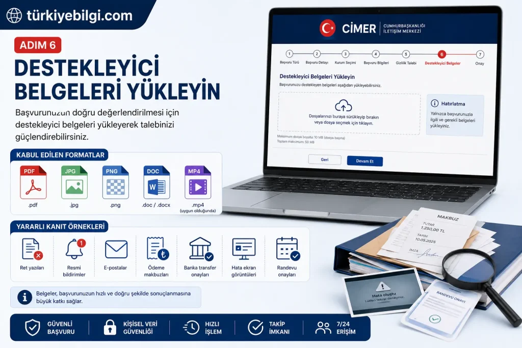 Adım 6: Destekleyici Belgeleri Yükleyin