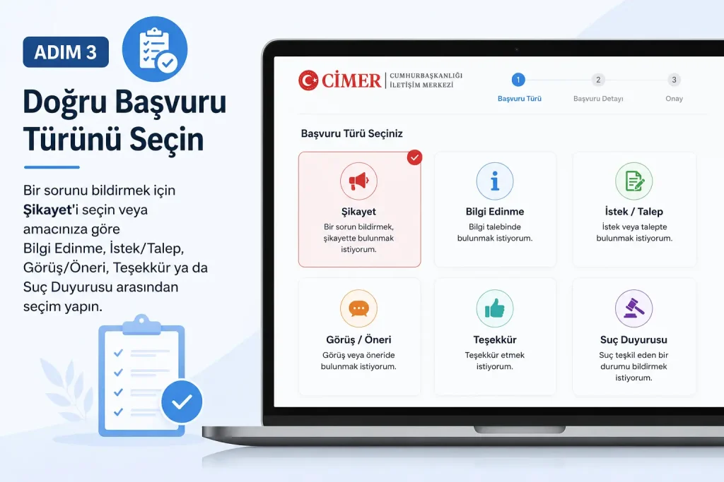 Adım 3: Doğru Başvuru Türünü Seçin