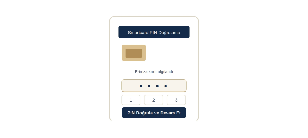 3. E-imza kullanıyorsanız kart sürücüsünü kontrol edin