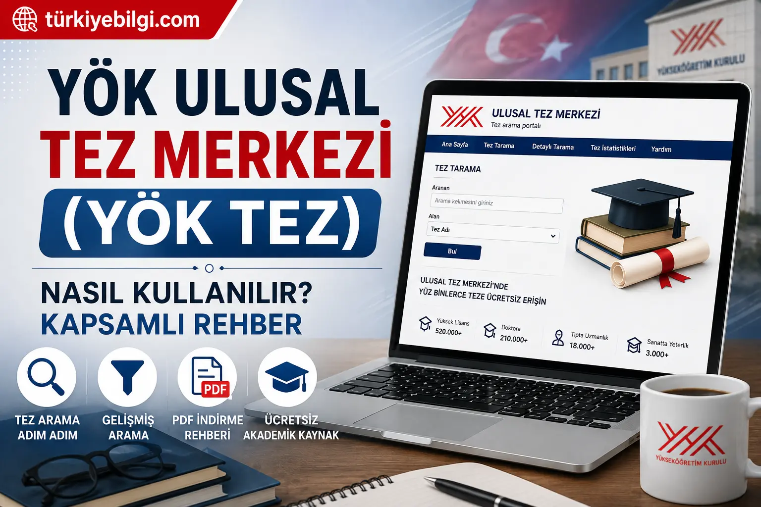 YÖK Ulusal Tez Merkezi Rehberi 2026 | Tez Arama ve PDF İndirme