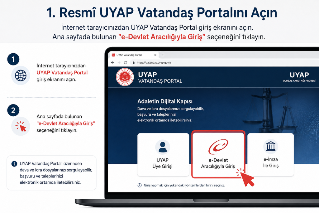 1. Resmî UYAP Vatandaş Portalını Açın