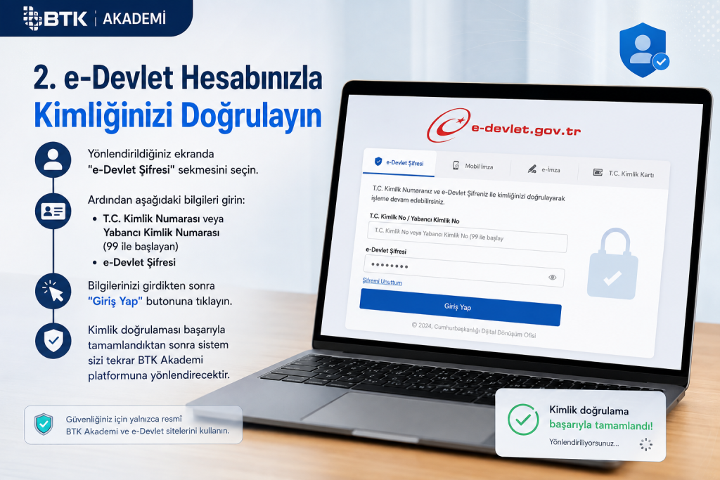 2. e-Devlet Hesabınızla Kimliğinizi Doğrulayın