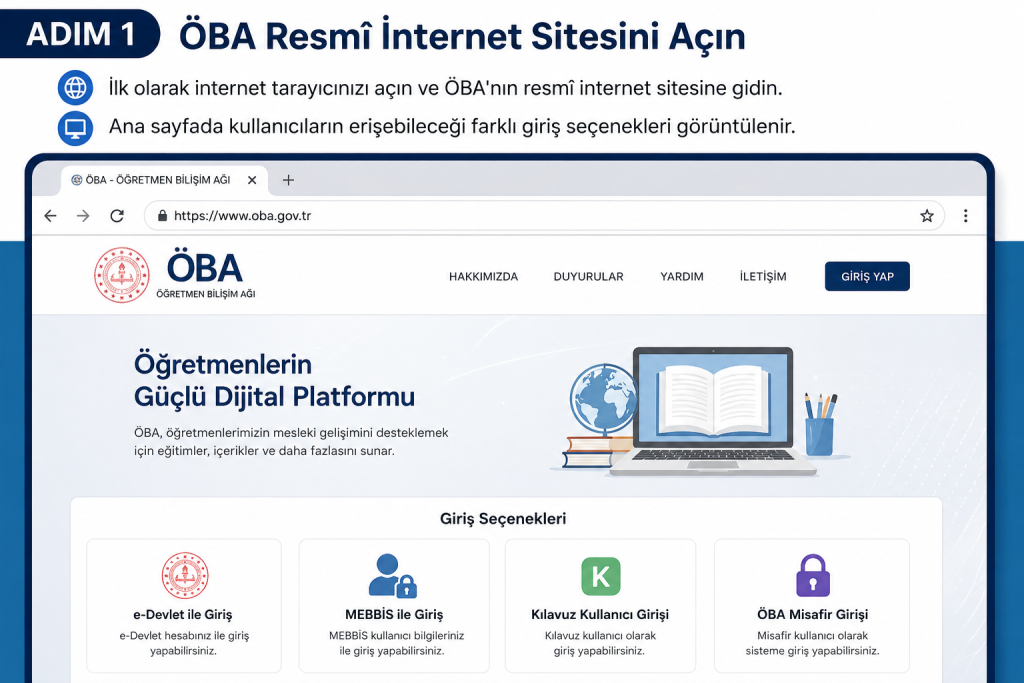 Adım 1: ÖBA Resmî İnternet Sitesini Açın