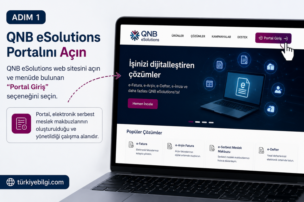 Adım 1: QNB eSolutions Portalını Açın