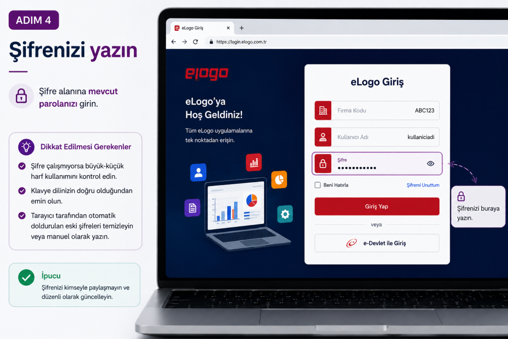 4. Şifrenizi yazın
