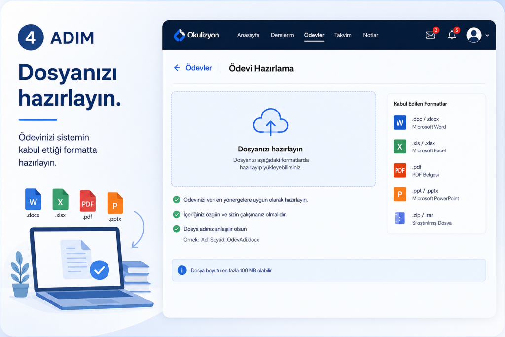 4. Dosyanızı hazırlayın.
