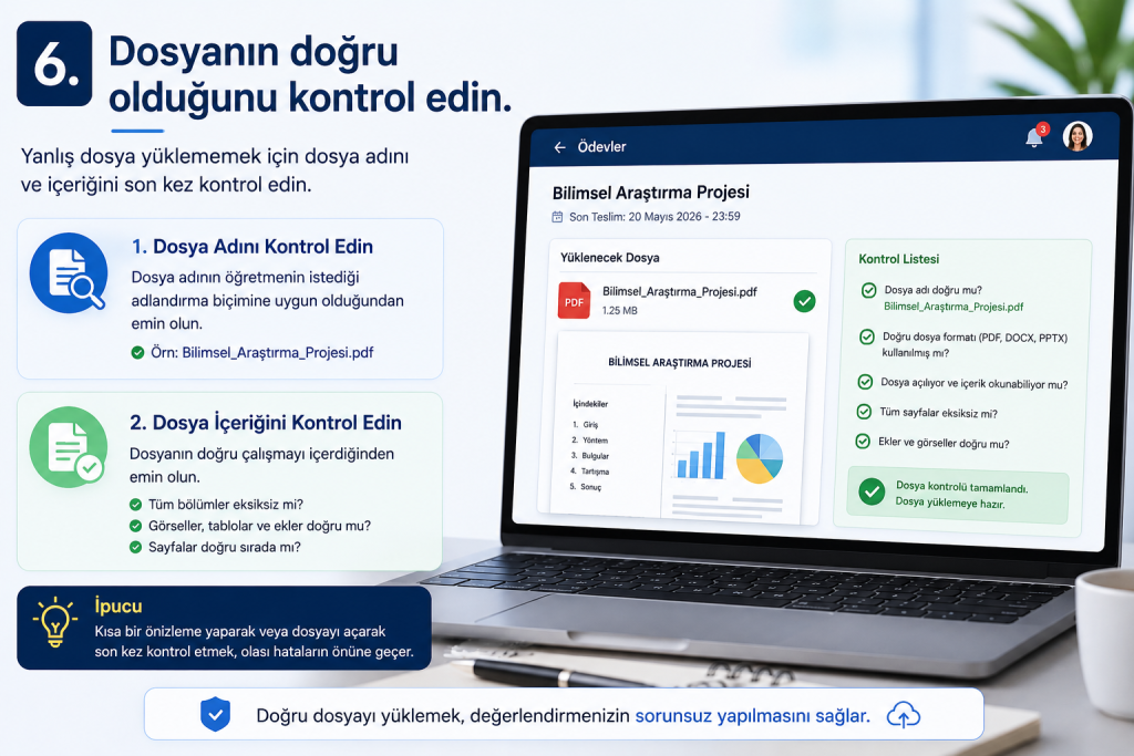 6. Dosyanın doğru olduğunu kontrol edin.
