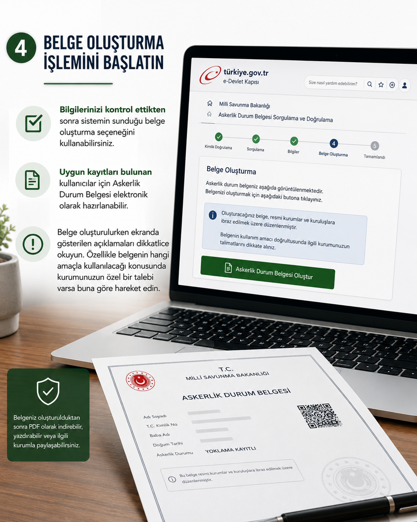 4. Belge Oluşturma İşlemini Başlatın
