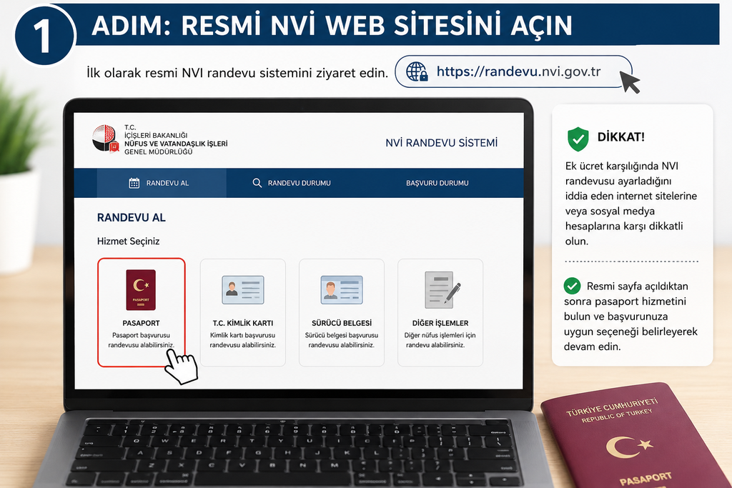 1. Adım: Resmi NVI Web Sitesini Açın