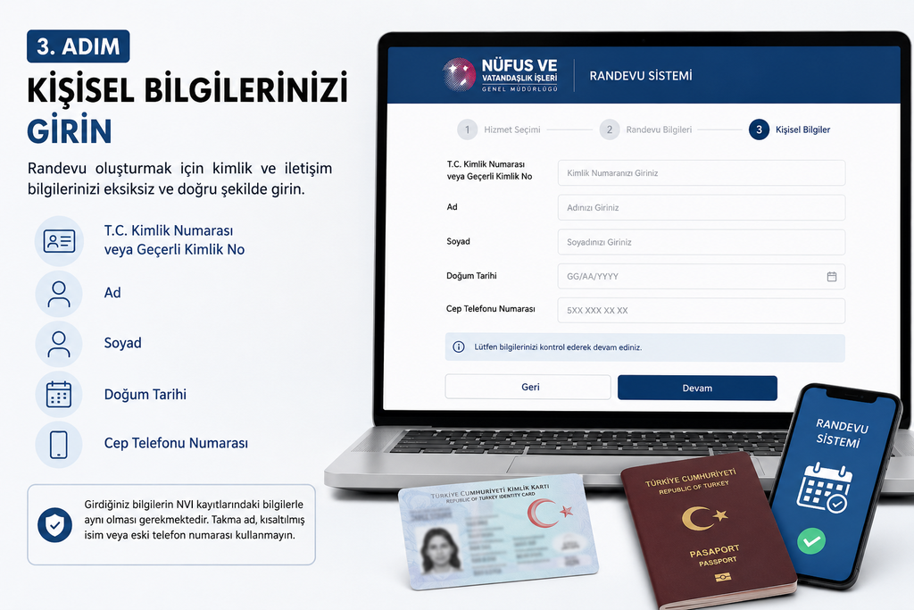 3. Adım: Kişisel Bilgilerinizi Girin
