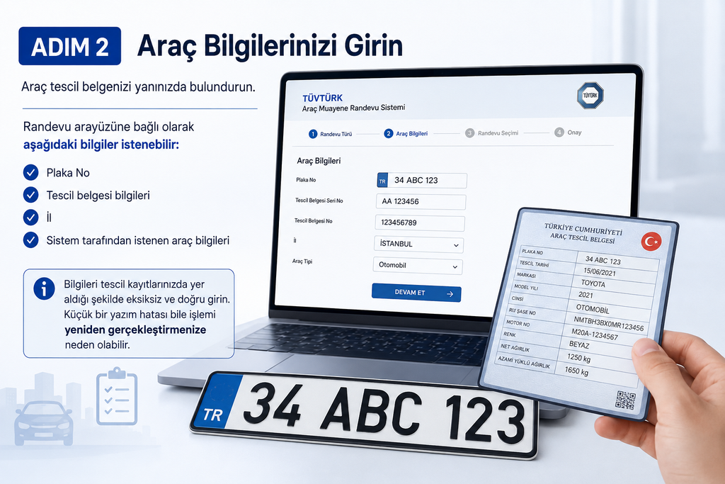 Adım 2: Araç Bilgilerinizi Girin